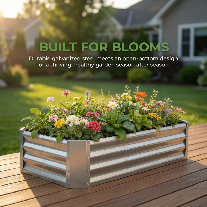 Smart Garden Storage - Duży, bezdenny, ocynkowany zbiornik do sadzenia